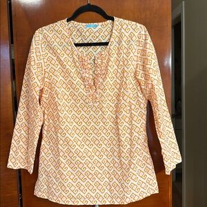 J. McLaughlin Geometric Print Tunic Top S